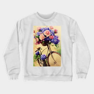 Watercolor vintage bike Crewneck Sweatshirt